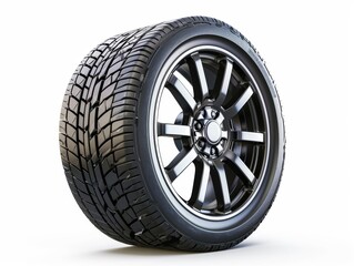 Obraz premium car tyre isolated on white background - ai