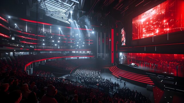 Dynamic Esports Tournament with Captivating Stage and Immersive Audience Experience