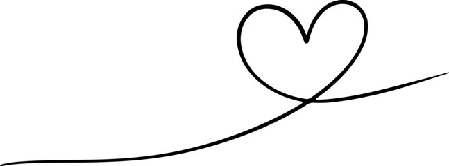 A digital illustration of a heart line, created with a hand-drawn aesthetic, perfect for designs requiring a touch of personal and emotional appeal.