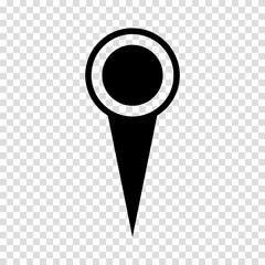 Location pin map icon. Flat design. Vector illustration sign on a transparent background.