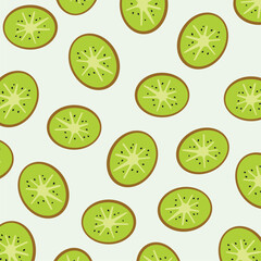 Kiwi slices pattern vector background illustration