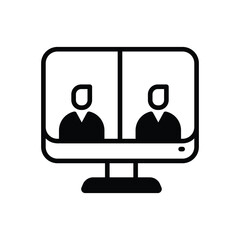 Video conferencing vector icon