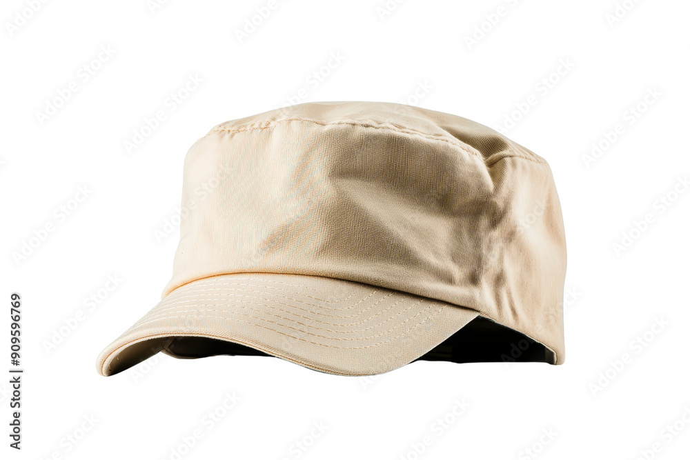 Wall mural white cotton baseball cap isolated on white background