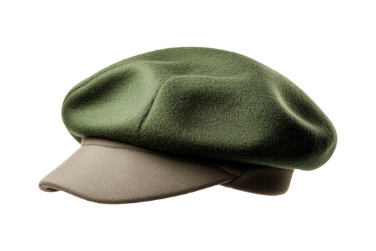 Green Wool Newsboy Hat with Beige Visor