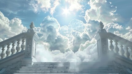 Stairway to Heaven: An Angelic Path Through the Clouds