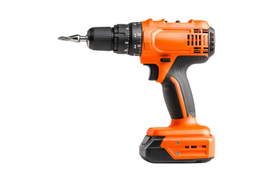 Orange Cordless Drill with Black Handle