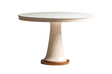 Modern White Round Table With Wooden Base