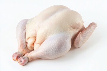 Naklejka premium whole fresh raw chicken isolated white background