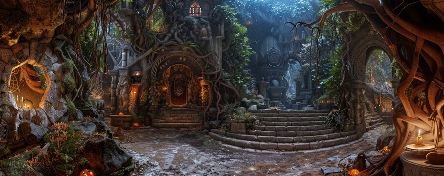Dragon's Lair: Mystical Abode, 4K hyperrealistic photo