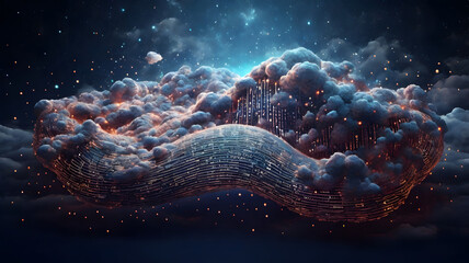 Obraz premium Illuminated Data Cloud