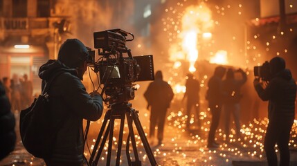 behind the scenes of film set