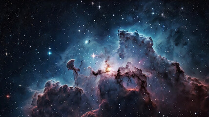 Fototapeta premium Abstract background is space with star nebula. Vector