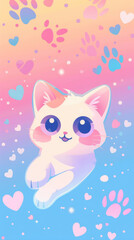 Instagram style cute cat poster, can be used as store/online store poster/advertising background, mobile phone wallpaper