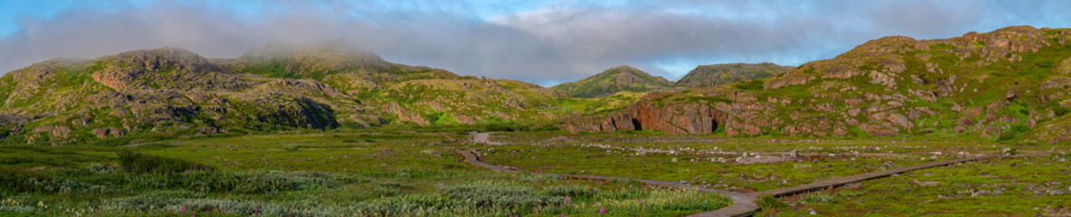 Early morning in Teriberka. The Kola Peninsula, the Arctic. Russia