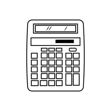 recommend clip art: Calculator doodle icon. Science and Technology line art symbol.