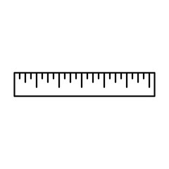 Ruler doodle icon. Measuring Tool. School symbol drawing in line art.