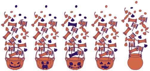 お菓子がたくさんあるハロウィンポット