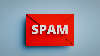 spam message and e-mail attach. 3d rendering