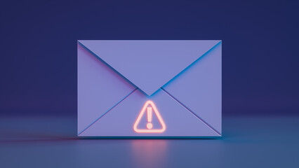 spam message and e-mail attach. 3d rendering