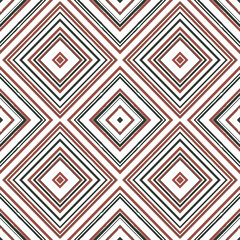 Retro colorful modern ikat tribal seamless pattern. Aztec geometric art ornament, ethnic print. Design for carpet, fabric, dress, textile, apparel. Digital printing. Vector illustration