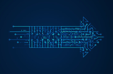 Abstract arrow direction. Technology background