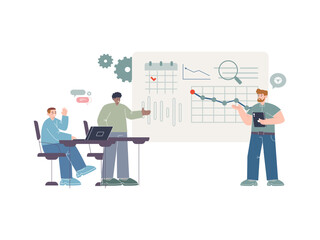 asking a question questioning interaction three man people person work teamwork ask asked talk communication social interactive discussion character icon template colorful useable