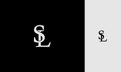 Initial letter SL,LS with overlap vintage font, logo template design monogram