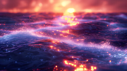 Fototapeta premium Holographic digital graphic Abstract Texture Background. Color purple liquid wave 3D. Processed collage of Iridescent fabric trendy cloth holographic, Background for banner, backdrop or mapping.