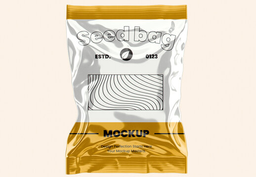 Shiny Plastic Seed Bag Mockup
