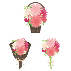 ダリアの花束セット　ピンク