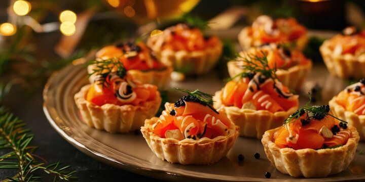 Tiger hors d oeuvres in pastry shells for New Year 2022