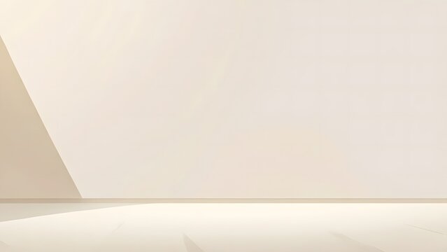 Abstract empty light cream or beige studio wall backdrop with beautiful light. Elegant minimalist background for product presentation.