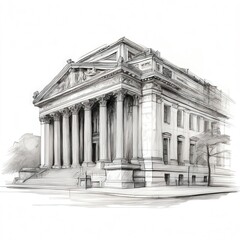 Obraz premium the AI Image Generator, neoclassical building facade with intricate details, grand columns, and arched