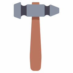 Hammer with wooden handle vector cartoon illustration isolated on a white background.