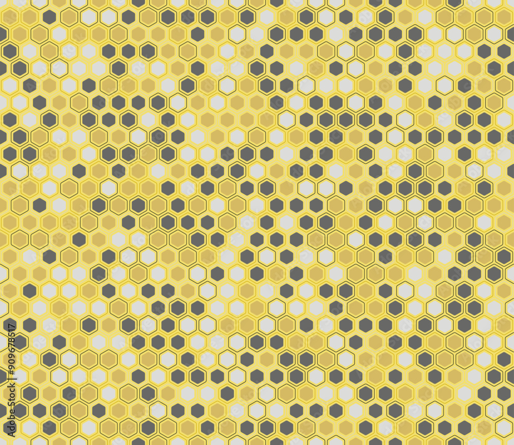 Poster hexagon vector pattern. rounded hexagons mosaic pattern with inner solid cells. hexagon shapes. mult