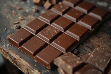 Handmade chocolate with empty space with generative ai