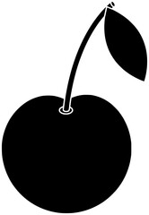 fruit illustration cherry silhouette nature logo papover icon tree outline food berry leaf red garden branch ripe summer juicy shape plant leaves agriculture for vector graphic background