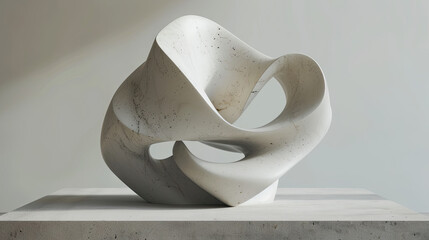 Minimalist White Stone Sculpture Designed with Generative AI