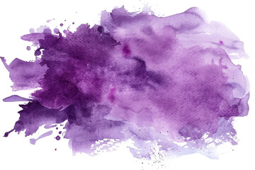 Abstract watercolor brush splash, purple violet color, grunge texture, pastel watercolor painting element