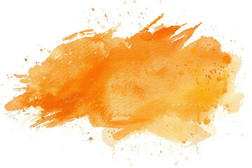 Abstract watercolor brush splash, orange color, grunge texture, pastel watercolor painting element