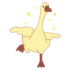 Happy charming goose on paper texture © SpringDay