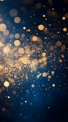 Captivating Abstract Background with Golden Particles and Shimmering Bokeh