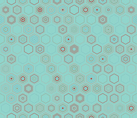 Mosaic background. Geometric shapes of varied style and color. Hexagon pattern. Tileable pattern. Seamless background. Awesome vector illustration.