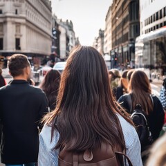Fototapeta premium people crossing the street, AI generated