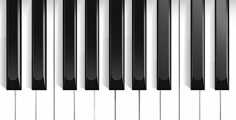Naklejka premium Piano keys, minimalistic approach, clean and basic design, 2D vector art