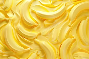 Obraz premium Vibrant 3D Plasticine Style Banana Background - Bold Design for Prints, Cards, and Posters