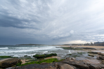 Storm clouds over the beach