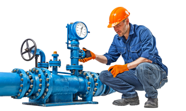 Pipeline Precision: Engineer meticulously inspects industrial valve, ensuring seamless flow and operational excellence.