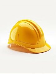 Fototapeta premium make me yellow labor hat poster on white background on world labor day theme, realistic,hd with generative ai