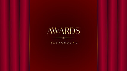 Red maroon golden royal awards graphics background. Golden sidelines. Modern template grand luxury premium corporate abstract design template trophy banner certificate.	
